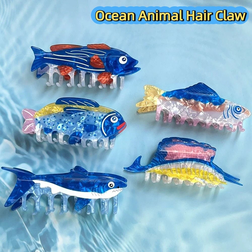 Hairpin Ocean Animal Hair Claw - Lifestyle Of Korean review and price